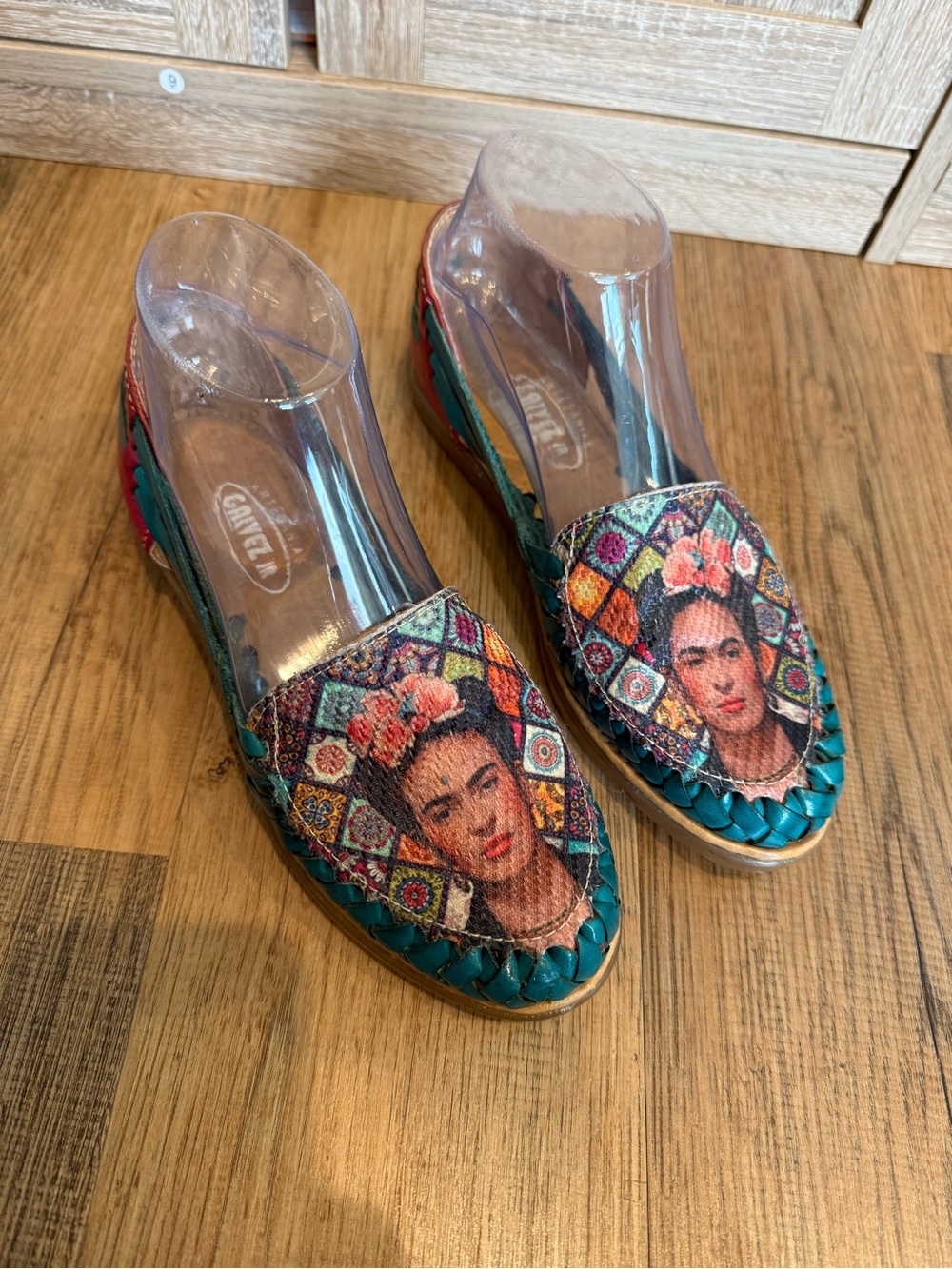 Teal Mosaic Print Slip-On Women’s Flats